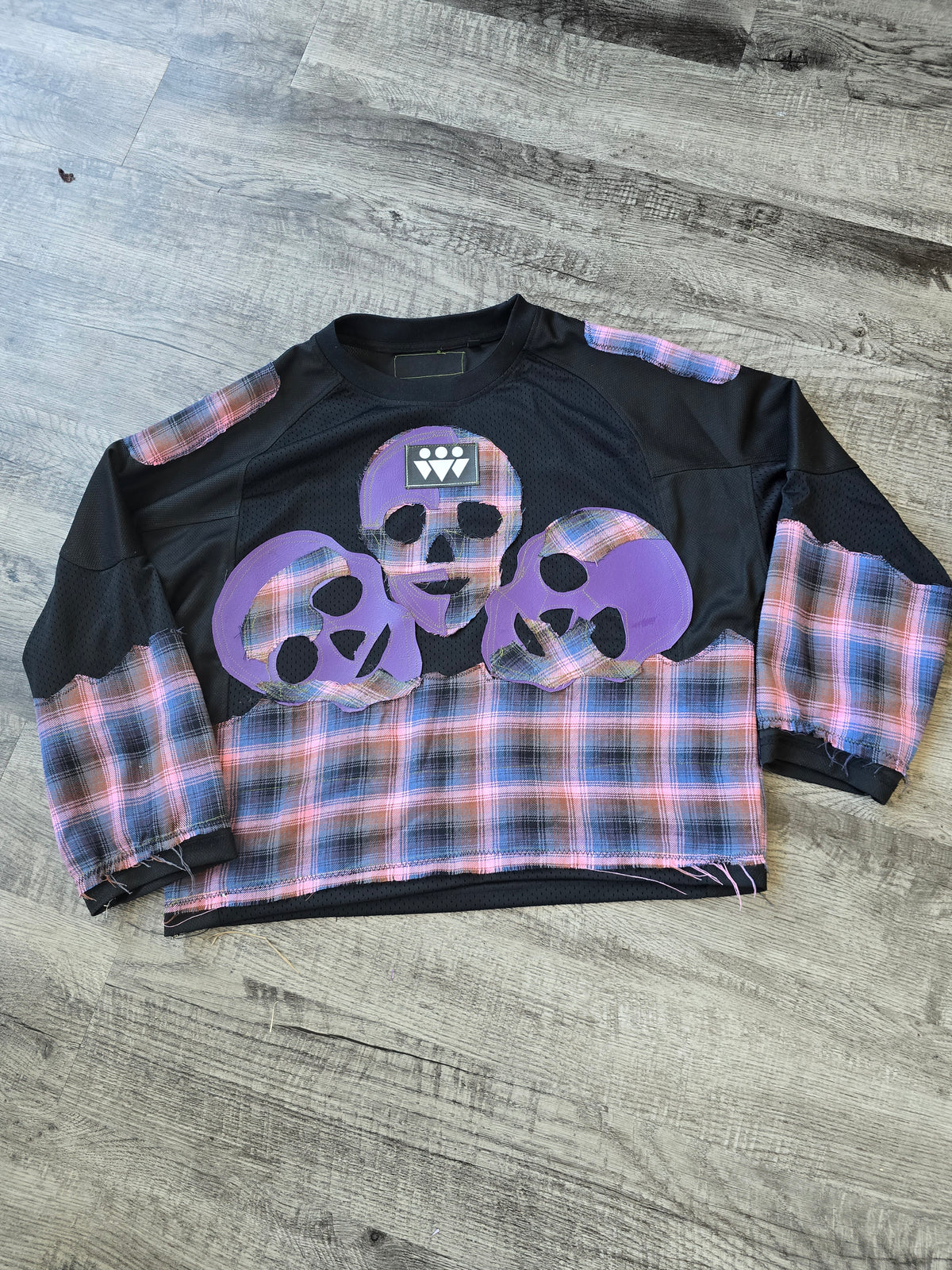 Leather purple plaid