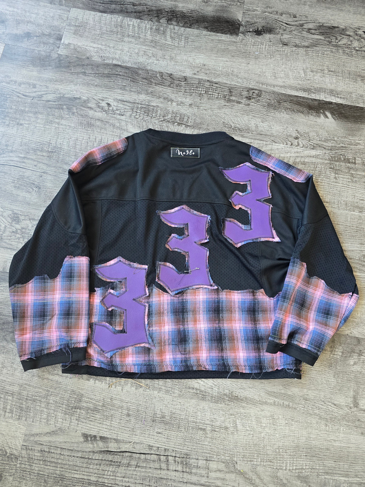 Leather purple plaid